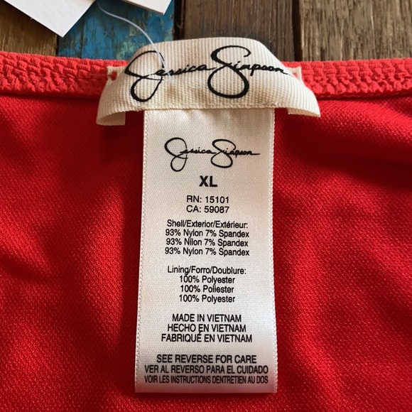 Jessica Simpson Monet Texture Shirred Side Sz XL - Picture 4 of 9